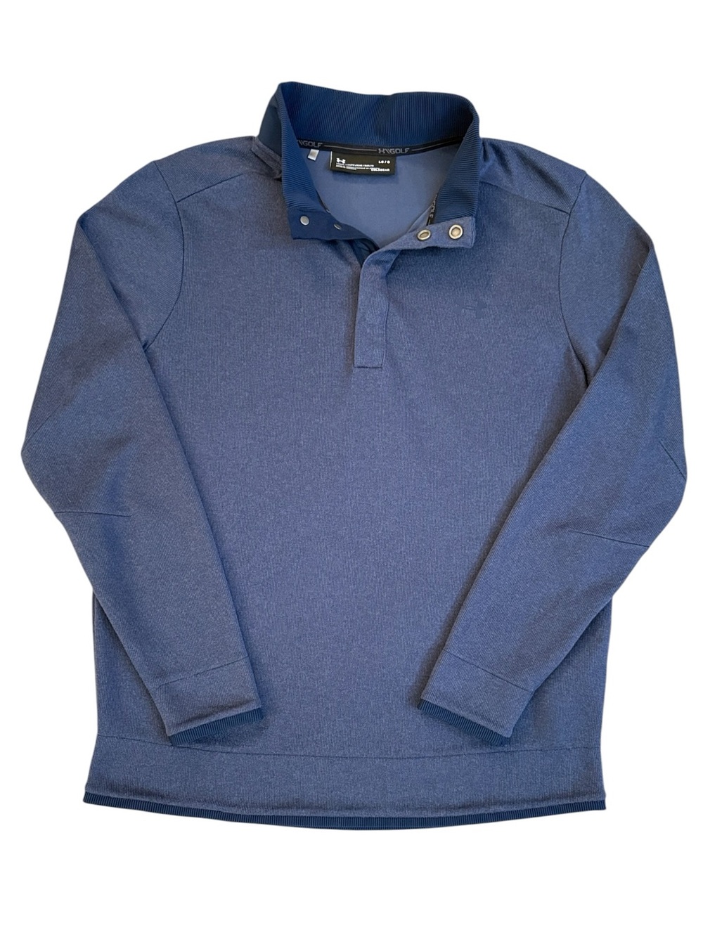 Under Armour ColdGear Loose Fit Golf Pullover Blue Snap Neck Long Sleeve Large